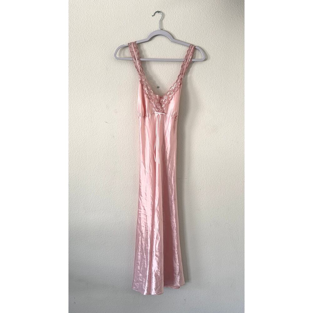 Coquette Vintage Pink Satin Slip Dress Size 16